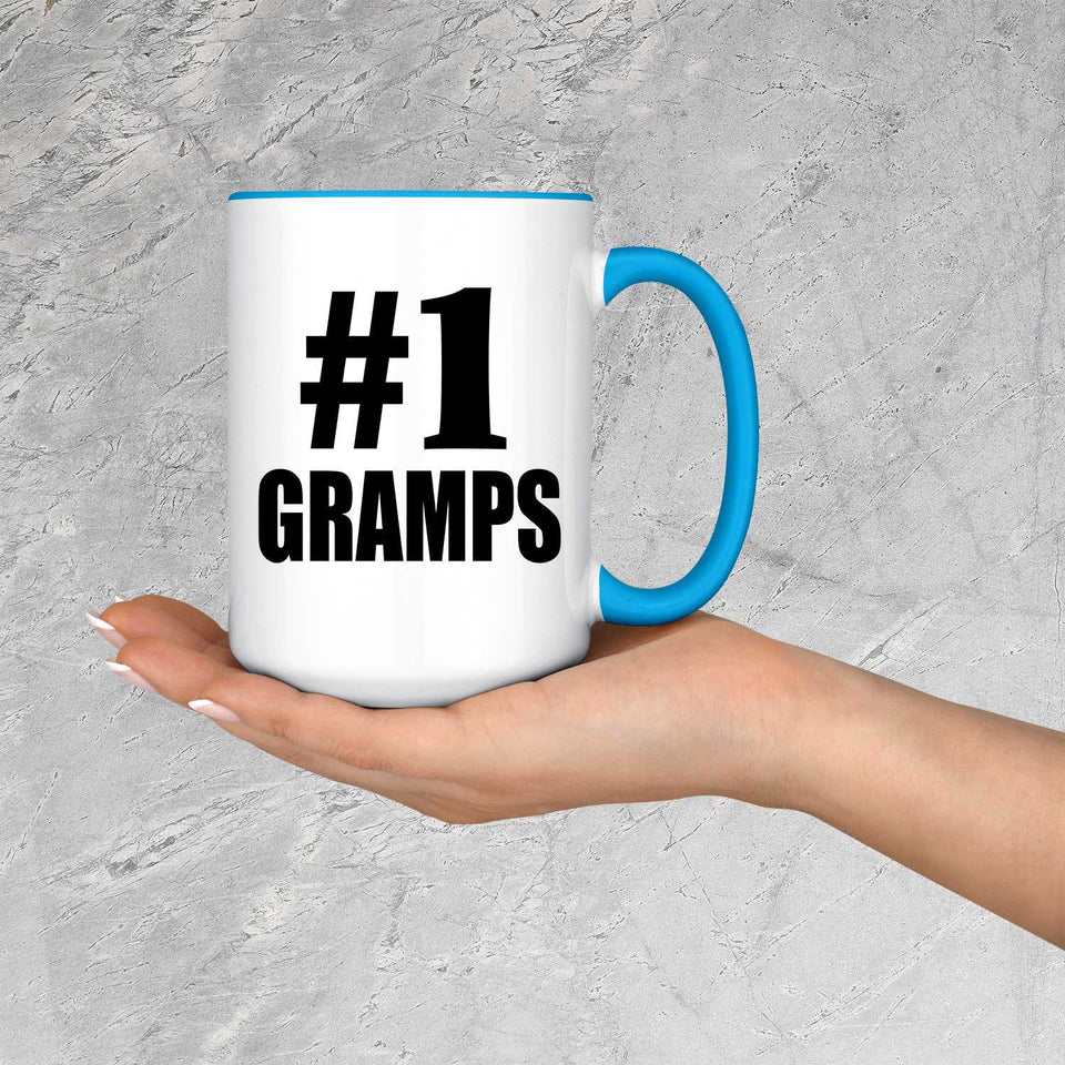Number One #1 Gramps - 15oz Accent Mug Blue
