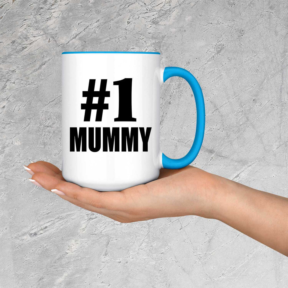 Number One #1 Mummy - 15oz Accent Mug Blue