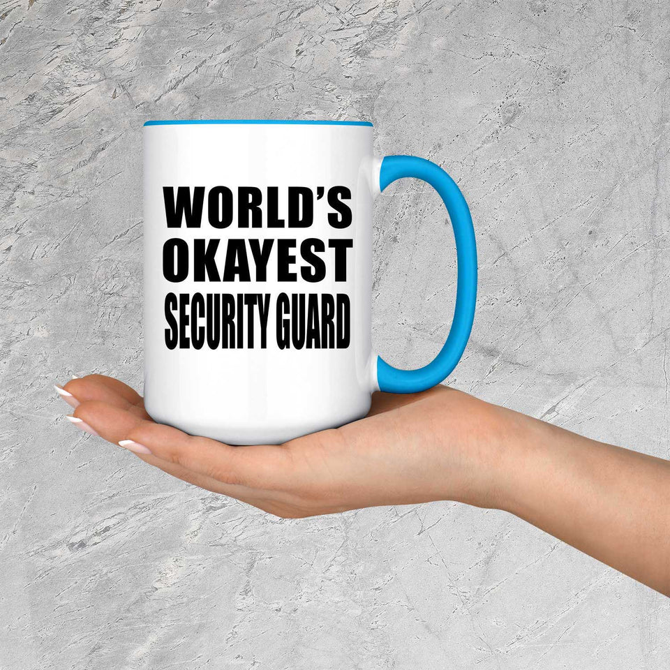 World's Okayest Security Guard - 15oz Accent Mug Blue