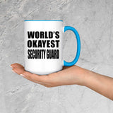 World's Okayest Security Guard - 15oz Accent Mug Blue