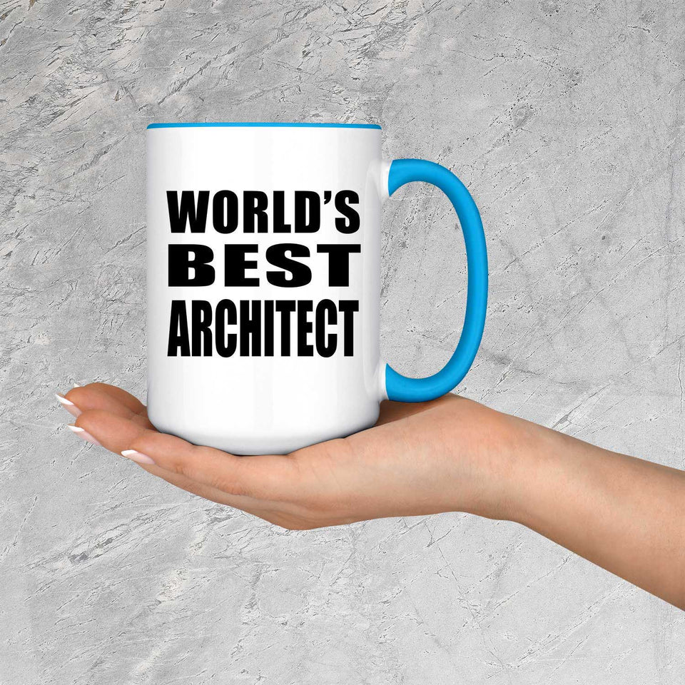 World's Best Architect - 15oz Accent Mug Blue