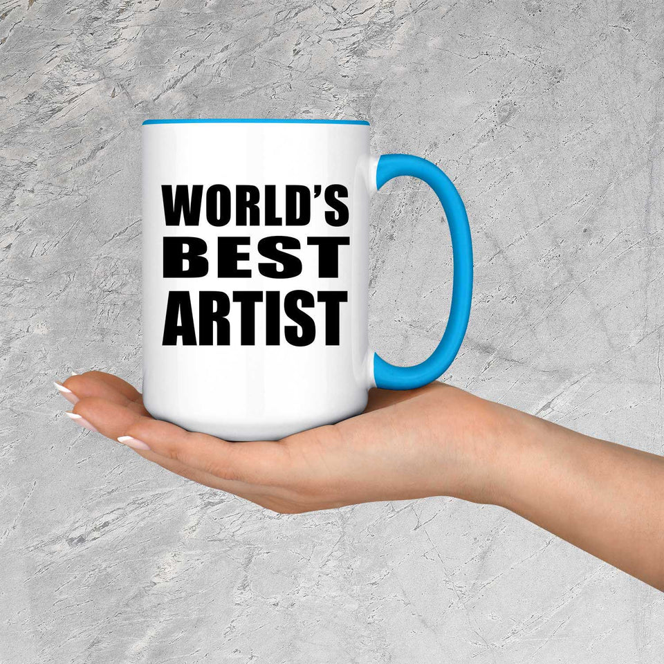 World's Best Artist - 15oz Accent Mug Blue