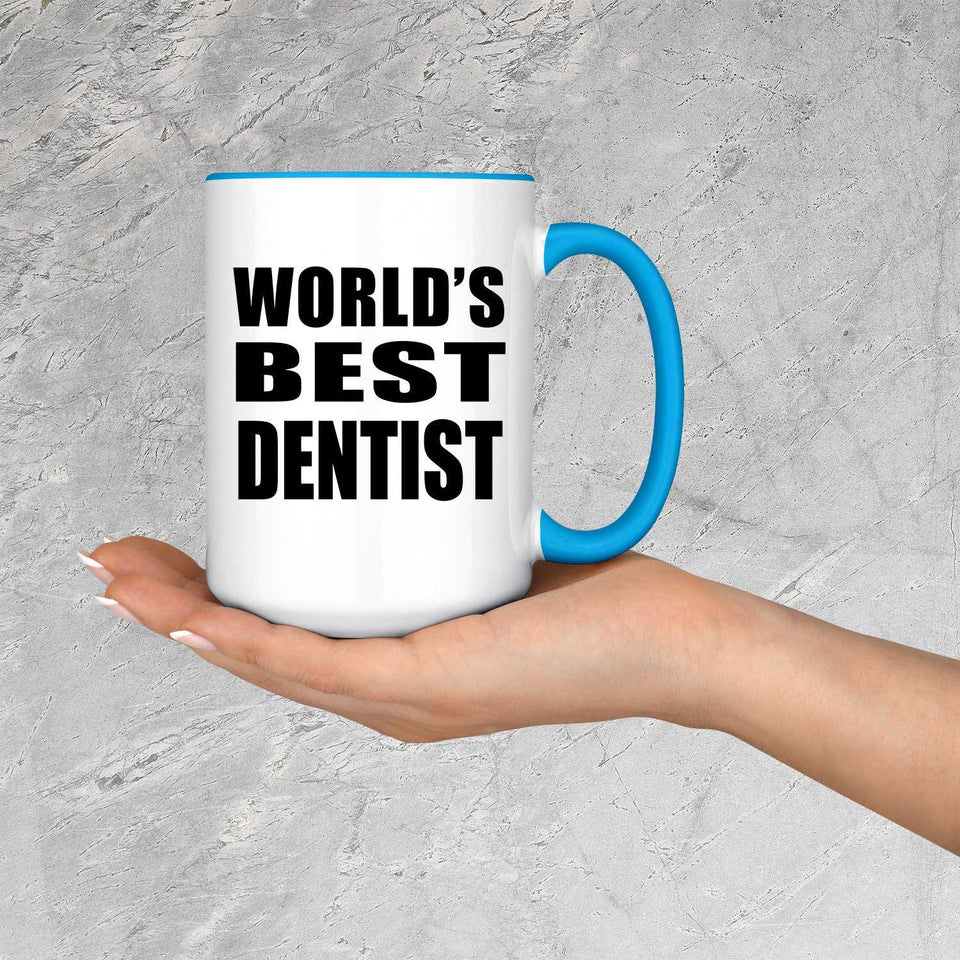 World's Best Dentist - 15oz Accent Mug Blue