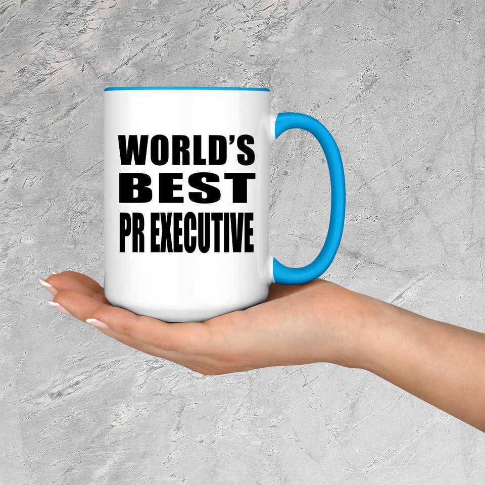 World's Best Pr Executive - 15oz Accent Mug Blue