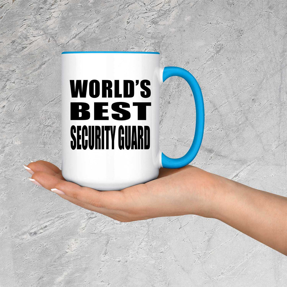 World's Best Security Guard - 15oz Accent Mug Blue