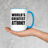 World's Greatest Attorney - 15oz Accent Mug Blue