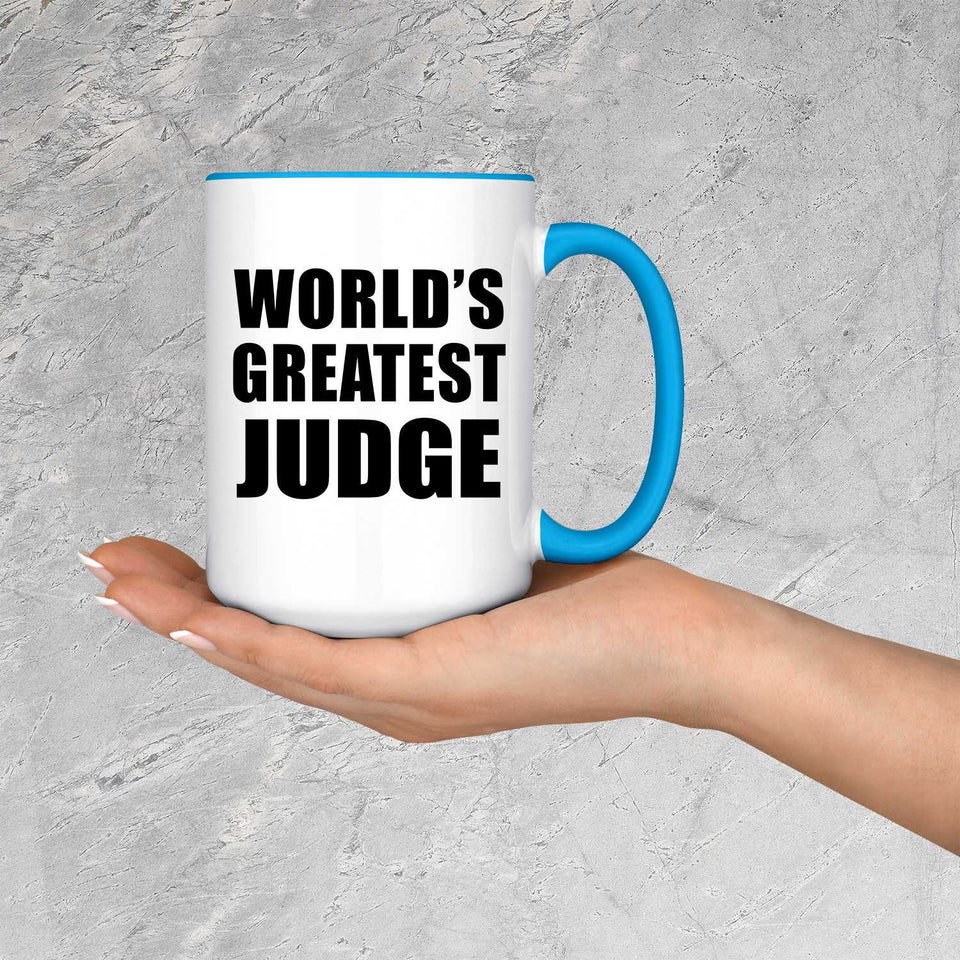 World's Greatest Judge - 15oz Accent Mug Blue