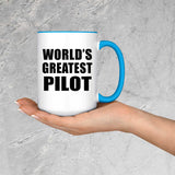 World's Greatest Pilot - 15oz Accent Mug Blue