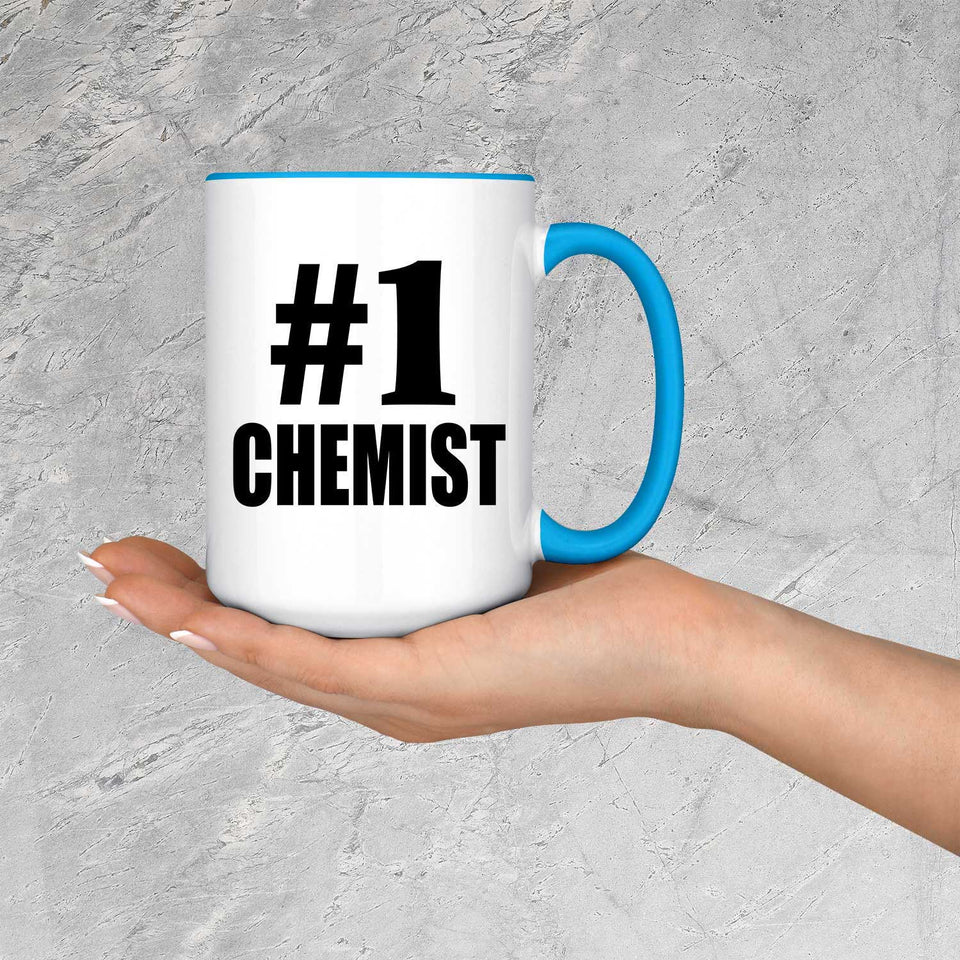 Number One #1 Chemist - 15oz Accent Mug Blue