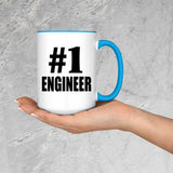 Number One #1 Engineer - 15oz Accent Mug Blue
