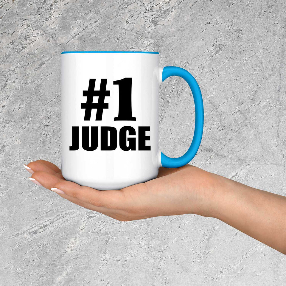 Number One #1 Judge - 15oz Accent Mug Blue