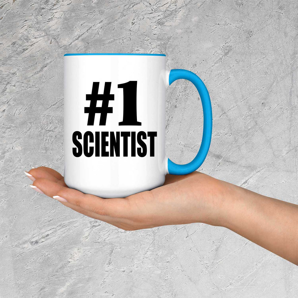 Number One #1 Scientist - 15oz Accent Mug Blue