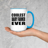 Coolest Dairy Farmer Ever - 15oz Accent Mug Blue