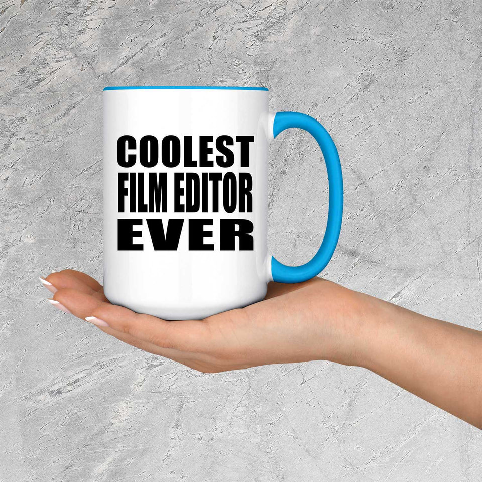 Coolest Film Editor Ever - 15oz Accent Mug Blue