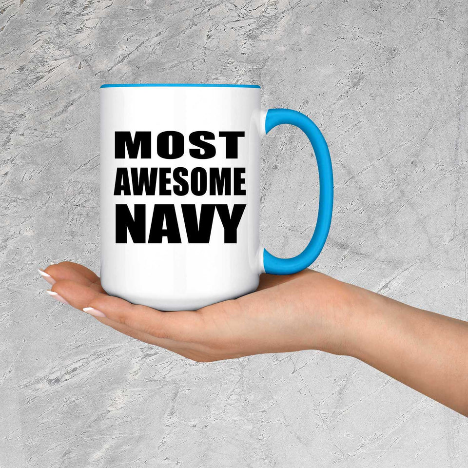 Most Awesome Navy - 15oz Accent Mug Blue