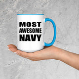 Most Awesome Navy - 15oz Accent Mug Blue