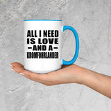 All I Need Is Love And A Kromfohrlander - 15oz Accent Mug Blue