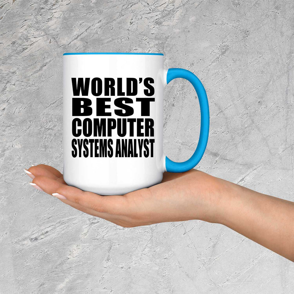 World's Best Computer Systems Analyst - 15oz Accent Mug Blue