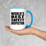 World's Best Safety Inspector - 15oz Accent Mug Blue