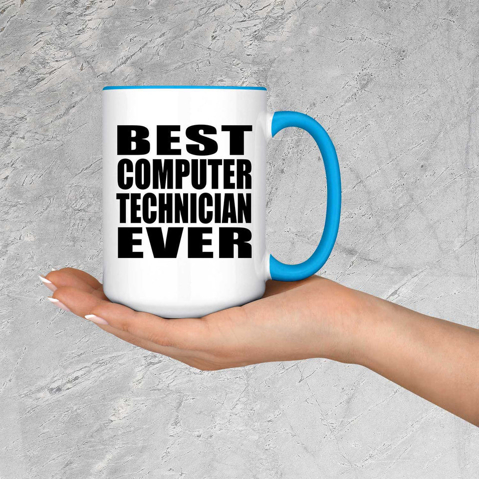Best Computer Technician Ever - 15oz Accent Mug Blue