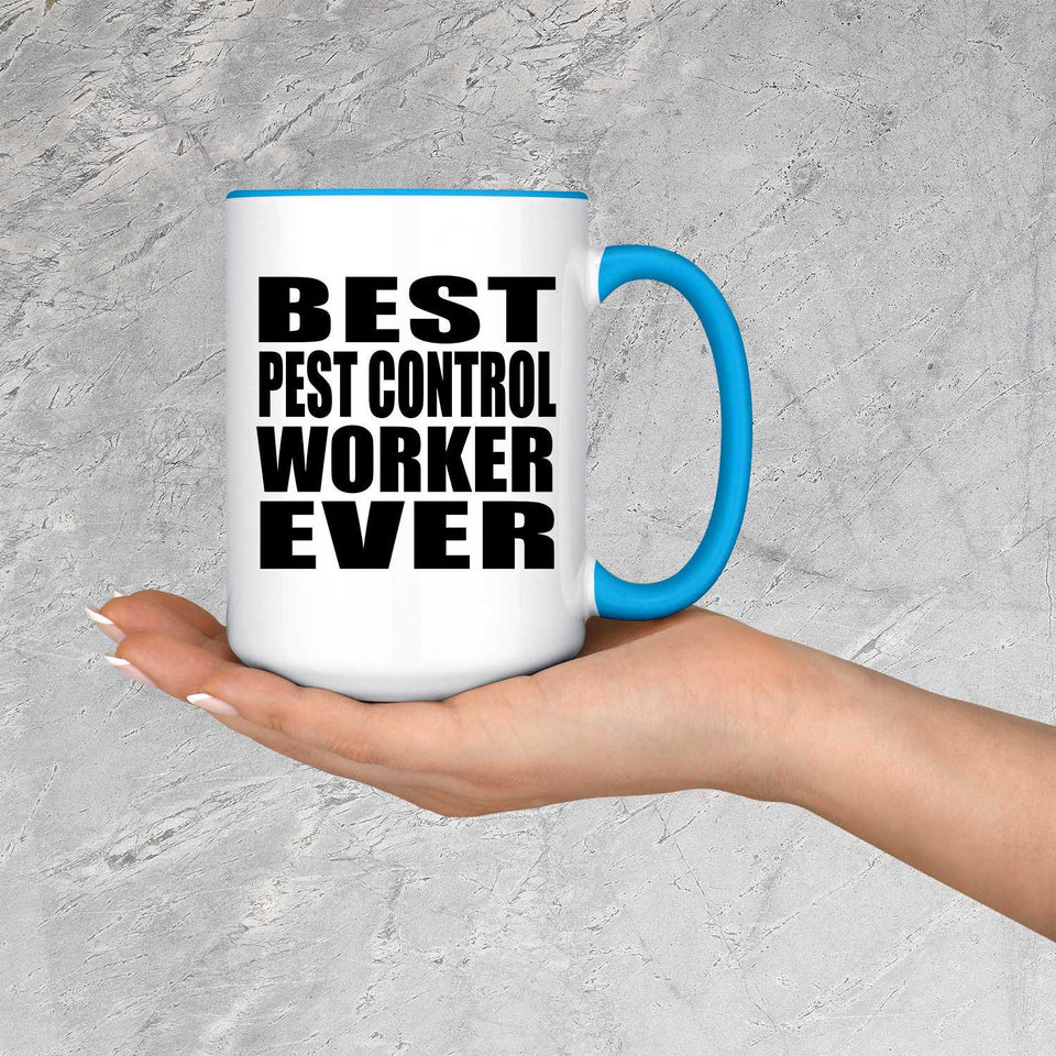 Best Pest Control Worker Ever - 15oz Accent Mug Blue