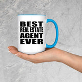 Best Real Estate Agent Ever - 15oz Accent Mug Blue