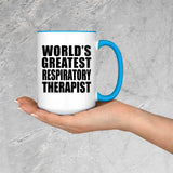 World's Greatest Respiratory Therapist - 15oz Accent Mug Blue