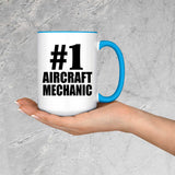 Number One #1 Aircraft Mechanic - 15oz Accent Mug Blue