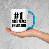 Number One #1 Drill-Press Operator - 15oz Accent Mug Blue