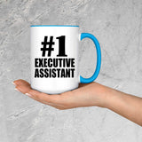 Number One #1 Executive Assistant - 15oz Accent Mug Blue