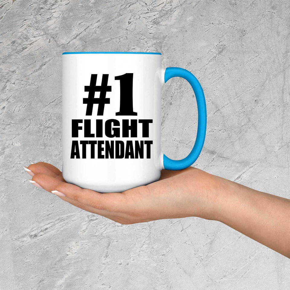 Number One #1 Flight Attendant - 15oz Accent Mug Blue