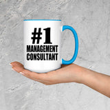 Number One #1 Management Consultant - 15oz Accent Mug Blue