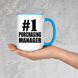 Number One #1 Purchasing Manager - 15oz Accent Mug Blue