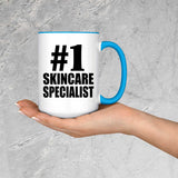 Number One #1 Skincare Specialist - 15oz Accent Mug Blue