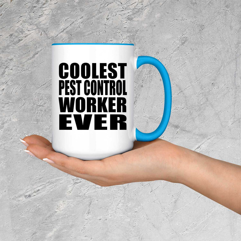 Coolest Pest Control Worker Ever - 15oz Accent Mug Blue