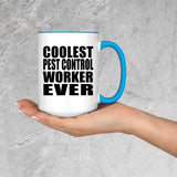 Coolest Pest Control Worker Ever - 15oz Accent Mug Blue