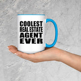 Coolest Real Estate Agent Ever - 15oz Accent Mug Blue