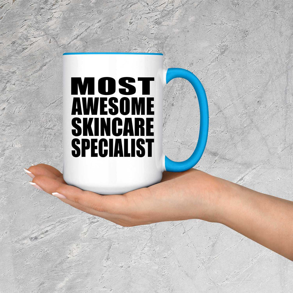 Most Awesome Skincare Specialist - 15oz Accent Mug Blue