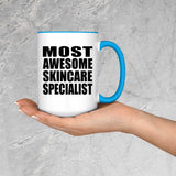 Most Awesome Skincare Specialist - 15oz Accent Mug Blue