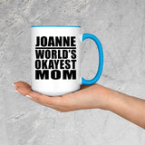 Joanne World's Okayest Mom - 15oz Accent Mug Blue