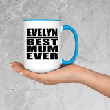 Evelyn Best Mum Ever - 15oz Accent Mug Blue