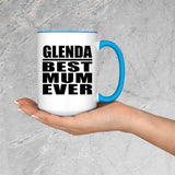 Glenda Best Mum Ever - 15oz Accent Mug Blue