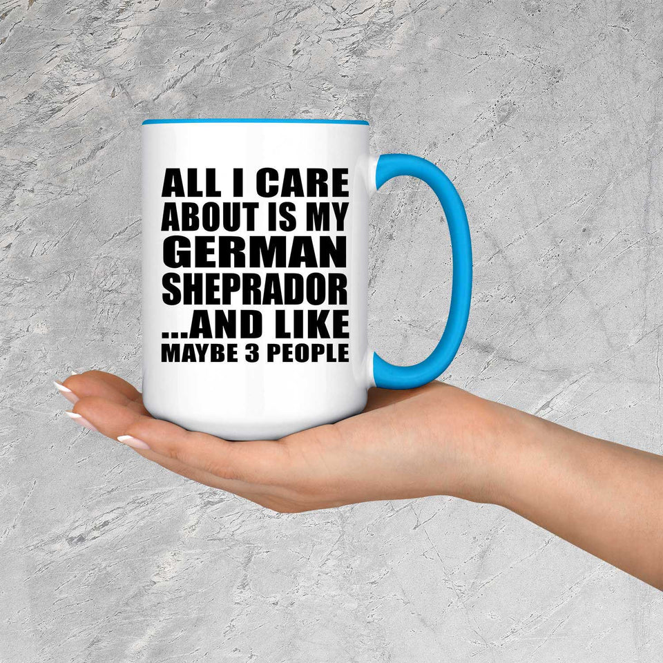 All I Care About Is My German Sheprador - 15oz Accent Mug Blue