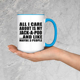 All I Care About Is My Jack-A-Poo - 15oz Accent Mug Blue