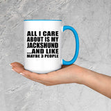All I Care About Is My Jackshund - 15oz Accent Mug Blue