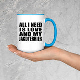 All I Need Is Love And My Jagdterrier - 15oz Accent Mug Blue