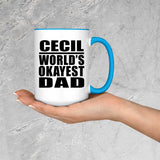 Cecil World's Okayest Dad - 15oz Accent Mug Blue