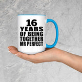 16th Anniversary 16 Years Of Being Mr Perfect - 15oz Accent Mug Blue