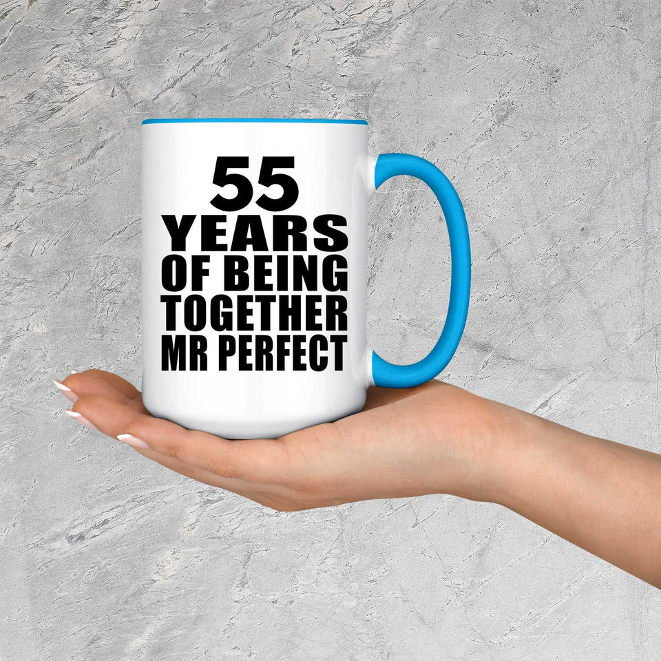 55th Anniversary 55 Years Of Being Mr Perfect - 15oz Accent Mug Blue