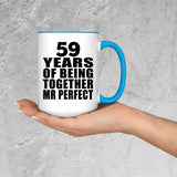59th Anniversary 59 Years Of Being Mr Perfect - 15oz Accent Mug Blue